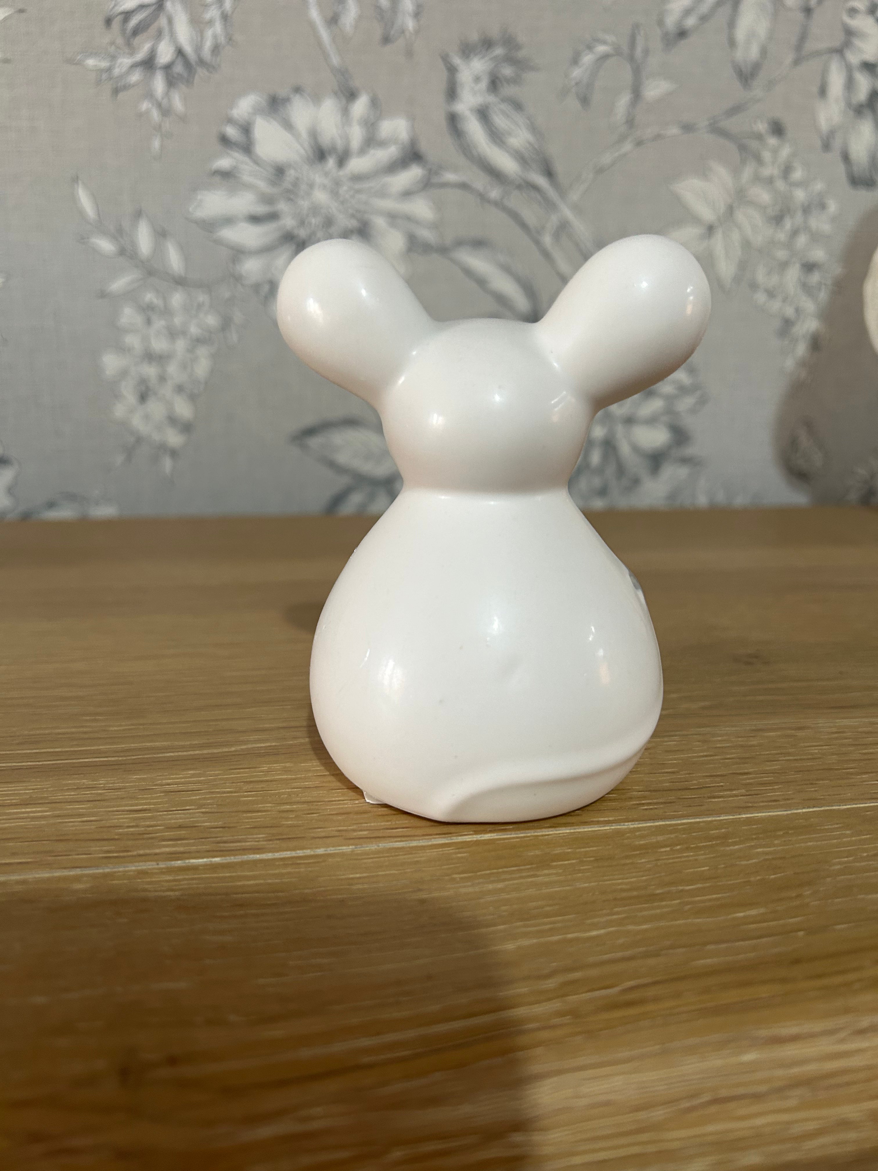 Medium Ceramic Standing Mouse Matt White