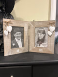 Sass & Belle Mr & Mrs Shabby Chic Double Photo Frame