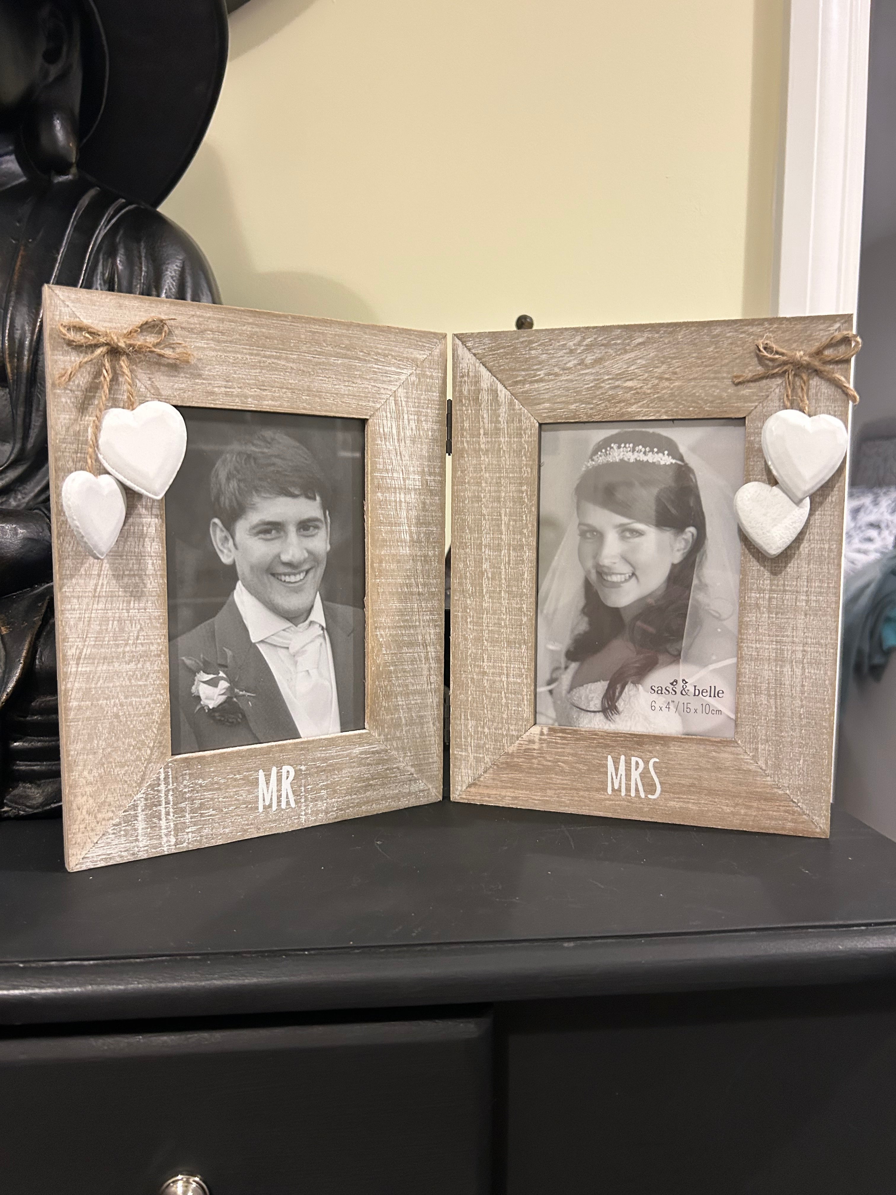 Sass & Belle Mr & Mrs Shabby Chic Double Photo Frame