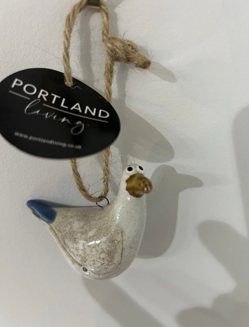 Hanging Ceramic Seagull Ornament 7cm