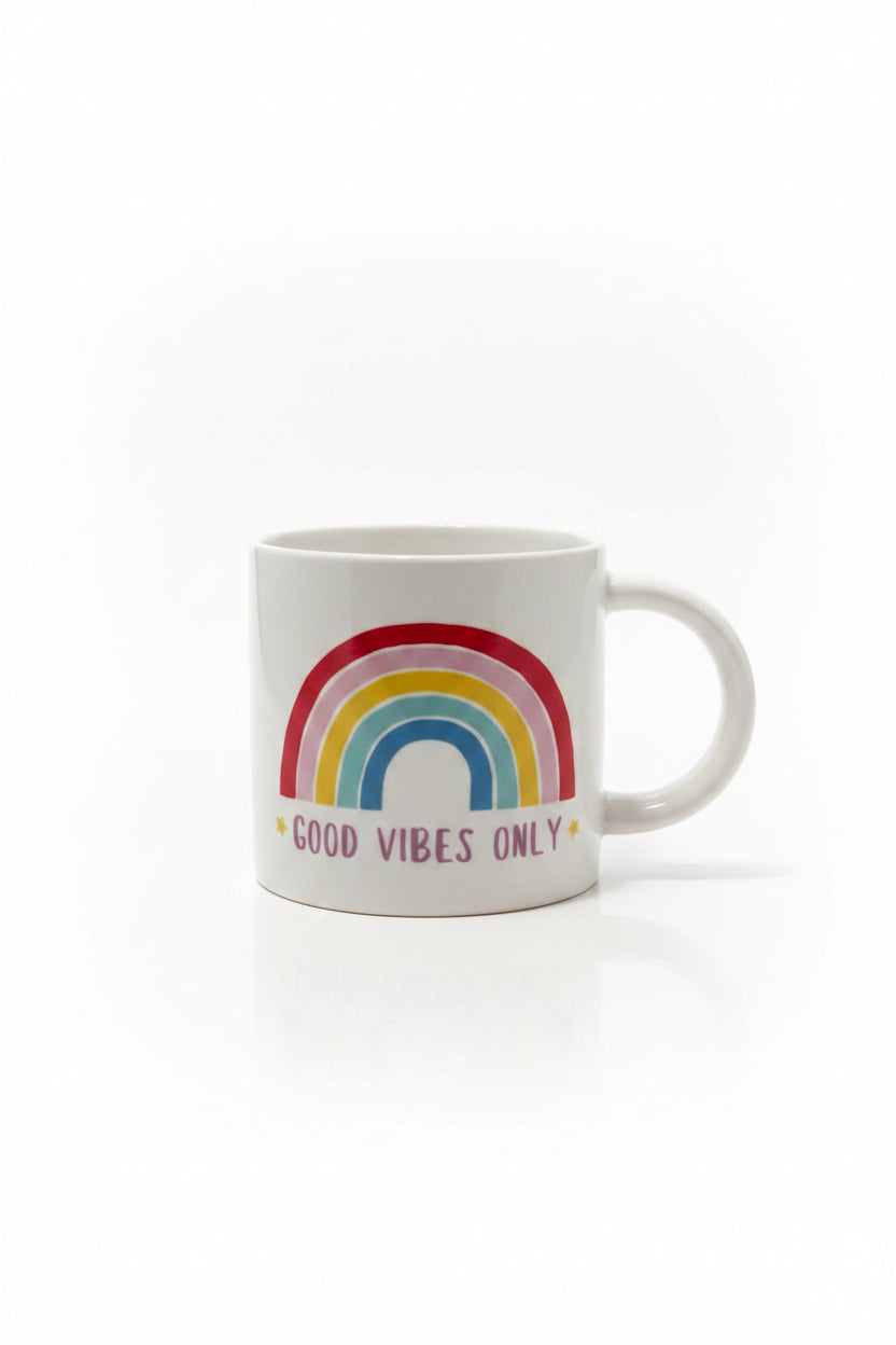 Sass & Belle Rainbow 'Good Vibes Only' Coffee Mug Ceramic