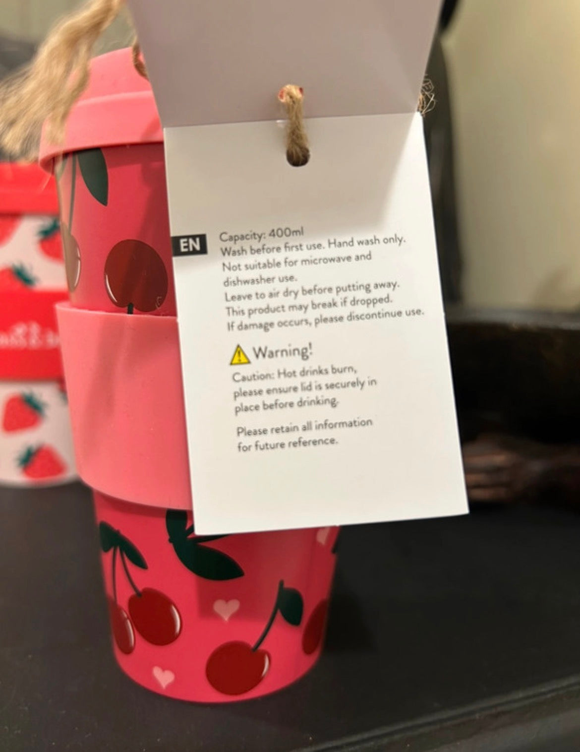 Sass & Belle Cherry Travel Coffee Cup
