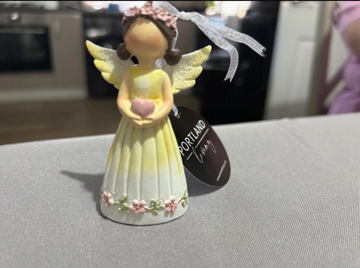 Portland Pink Floral Angel Decoration