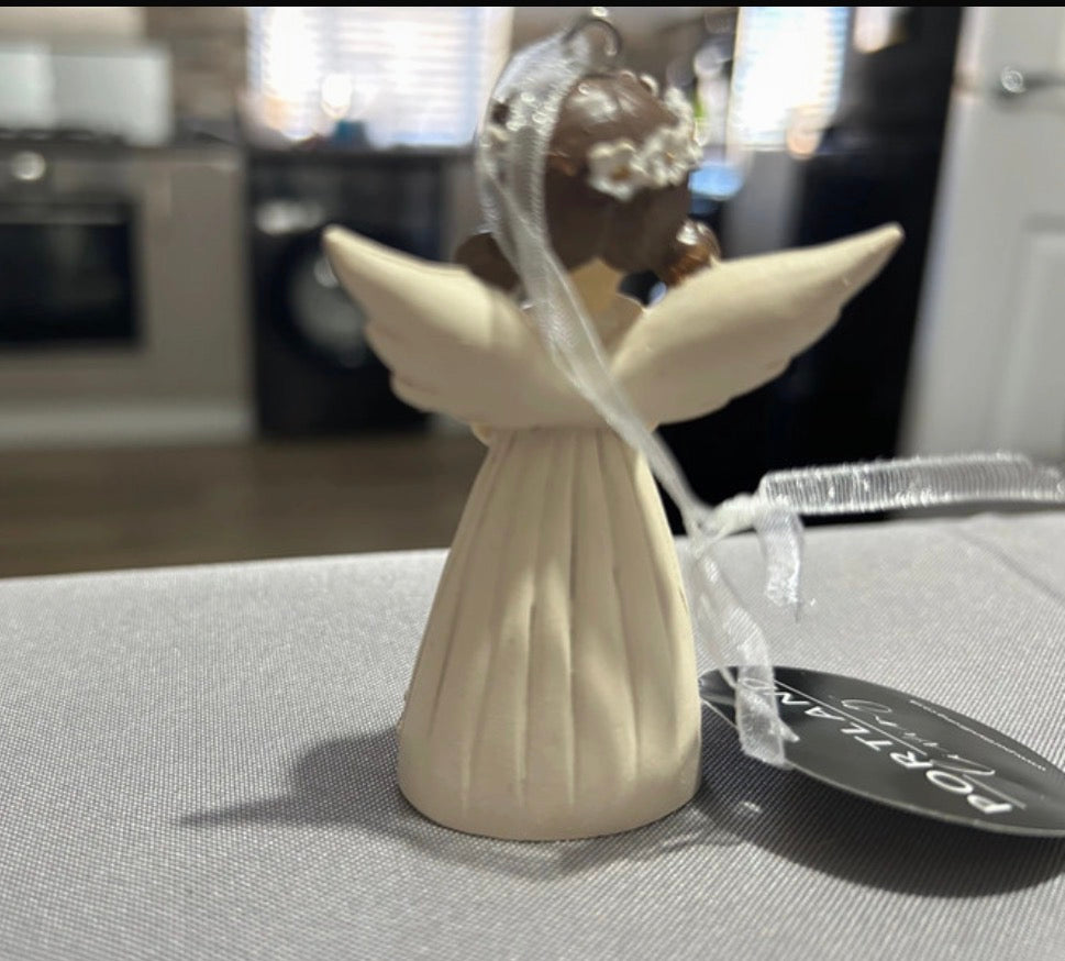 Portland Pink Floral Angel Decoration