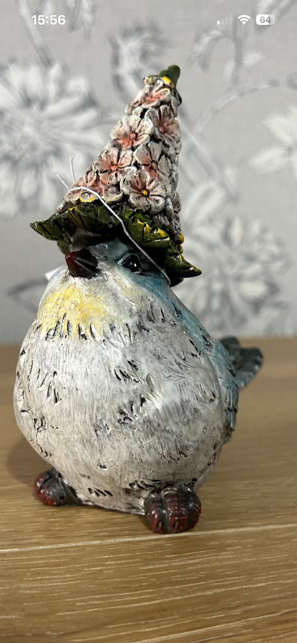 Resin Bird in Pink Hat