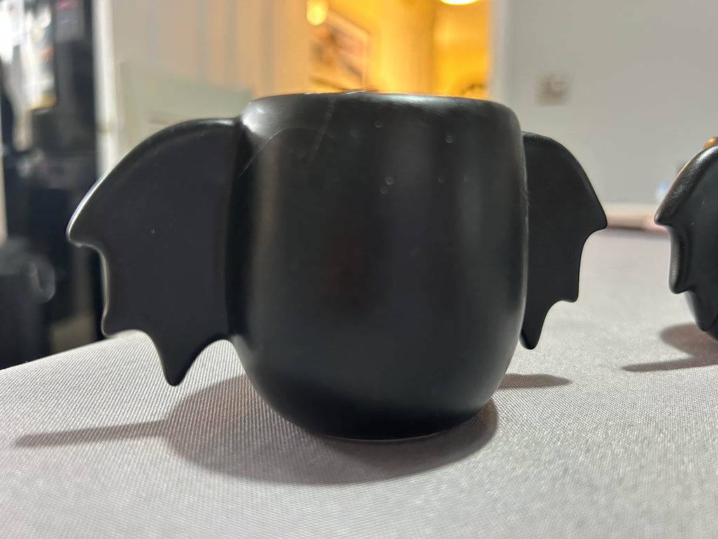 Set of 2 Bat Wing Ceramic egg cups