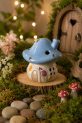 Blue Ceramic Mushroom House Large