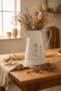 White Metal Dandelion Seeds Decorative Jug