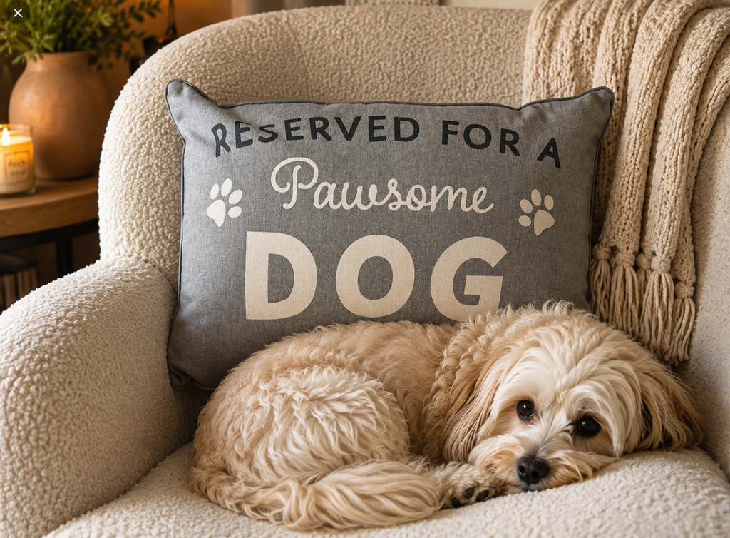 Sass & Belle Reserved for a Pawsome Dog Cushion