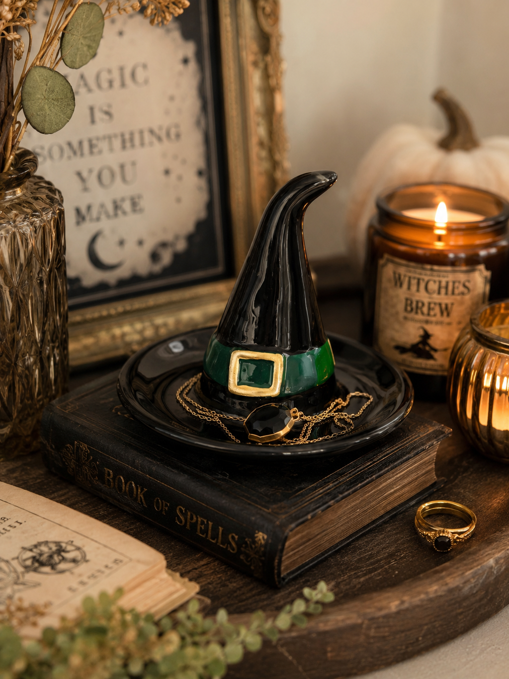 Black Witch Hat trinket dish