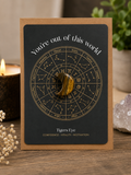 Out of this world tigers eye crystal moon greeting card