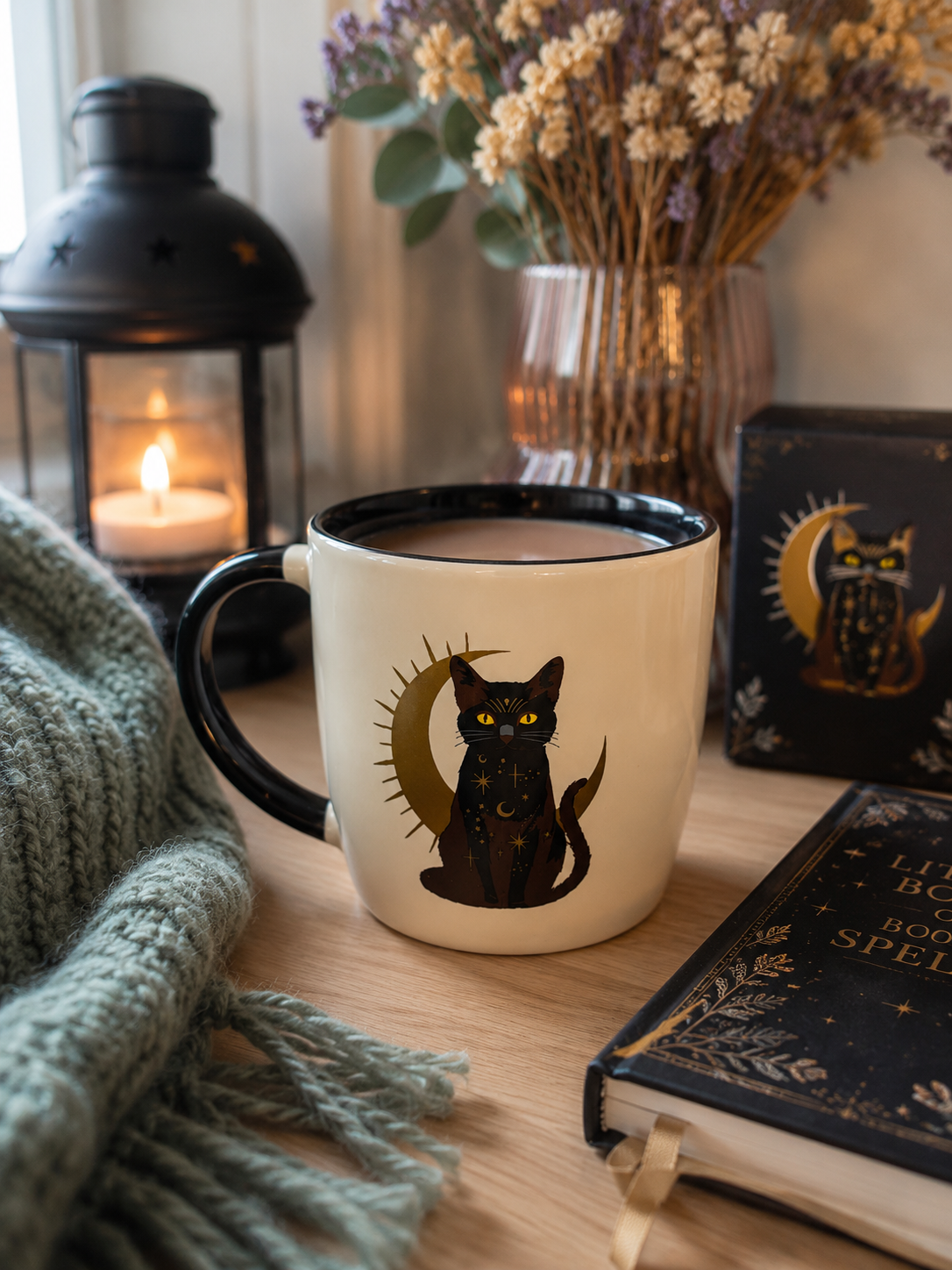 Sitting Magick Black Cat Mug