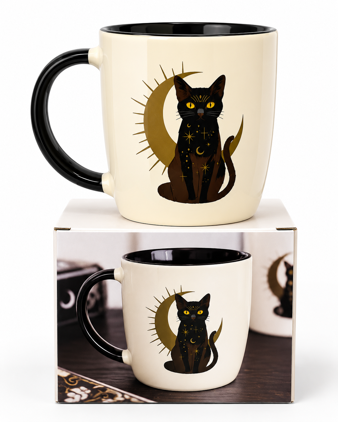 Sitting Magick Black Cat Mug