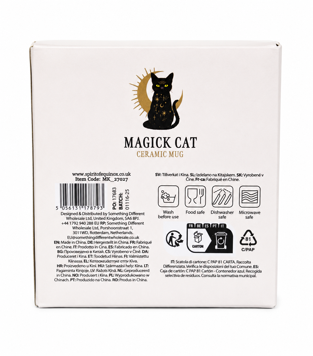 Sitting Magick Black Cat Mug