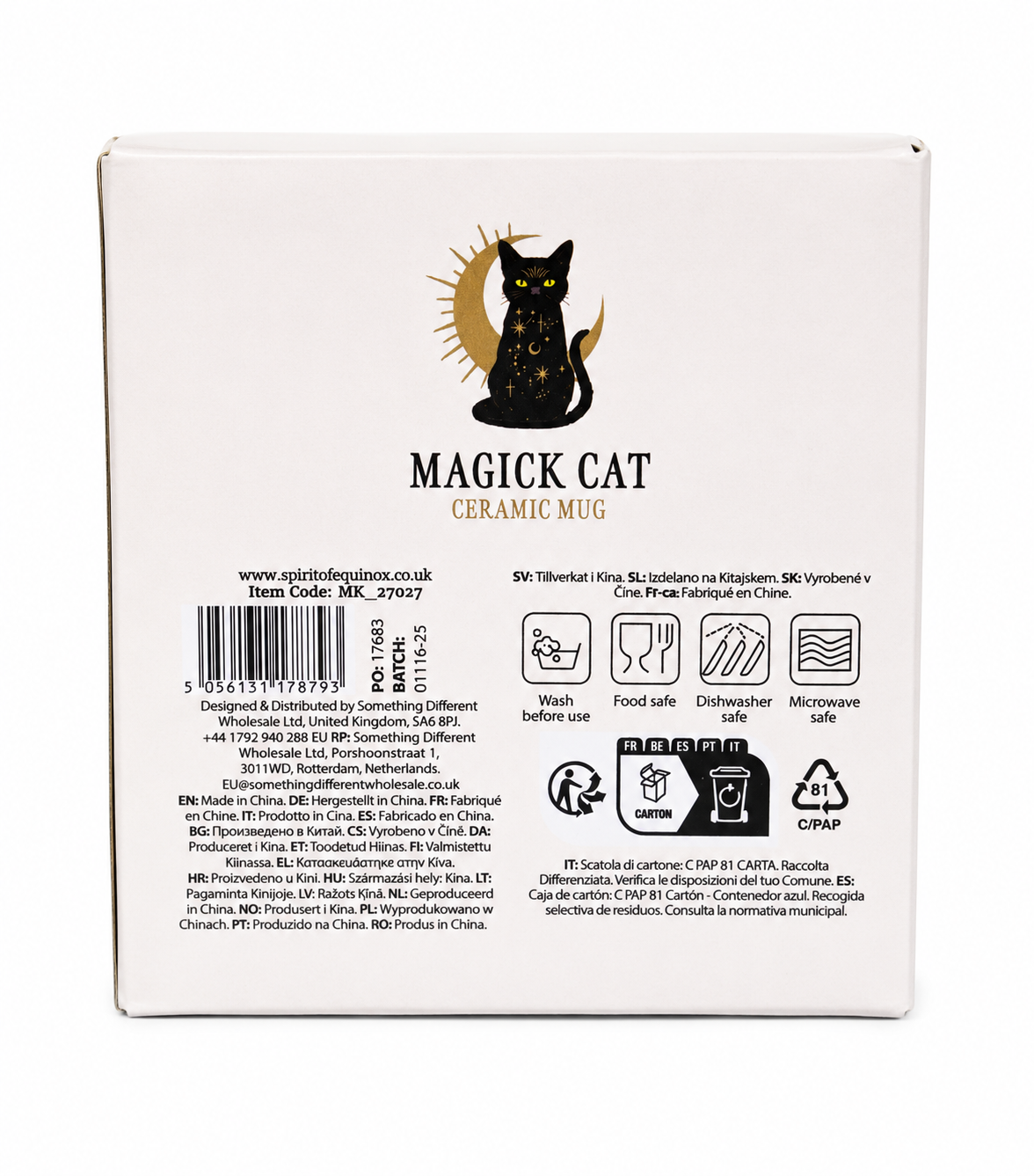 Sitting Magick Black Cat Mug