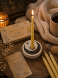 White Mystical Moon Spell Candle Holder