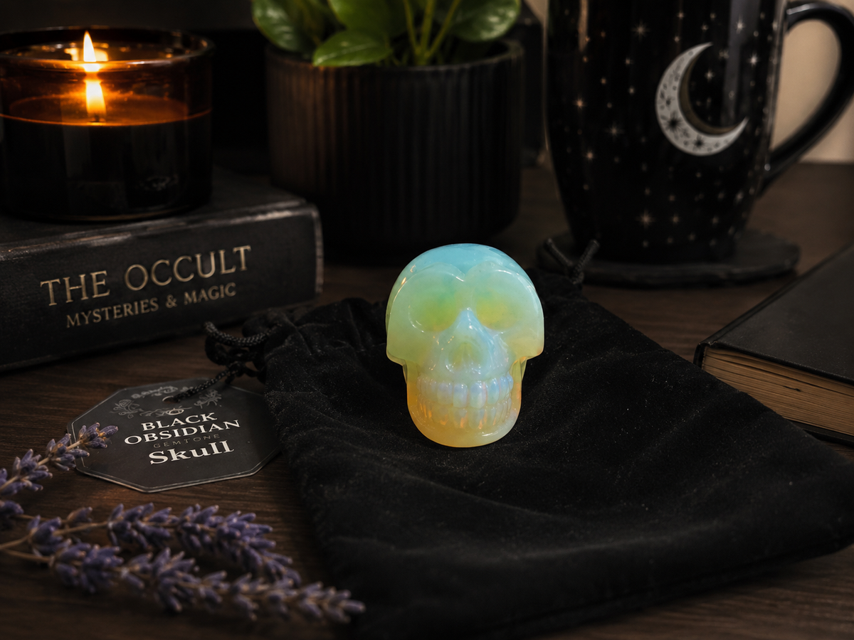 Opalite Gemstone Skull
