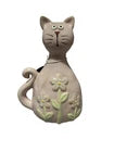 Portland Glazed Daisy Cat Ceramic Figurine 13cm