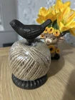 Cast Iron Rustic Twine Holder with Bird Design